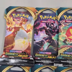 NEW DARKNESS ABLAZE Sleeved Booster Pack Lot of 10 Pokemon TCG Sealed Ships FAST - Image 2