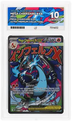 Mega Charizard X EX Black Star Promo 023 UPC ACE 10 Perfect Sub Grades Pokemon - Image 1