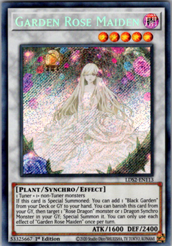 Yugioh Garden Rose Maiden LDS2-EN113 Secret Rare 1st Edition NM/lp - Image 1