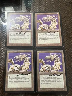 Mtg. Dragon Engine. Antiquities. Signed. Played. - Image 1
