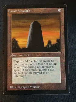 Magic the Gathering MTG Beta Basalt Monolith LP - Image 1