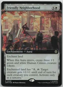 Friendly Neighborhood Extended Art FOIL 246 Rare Marvel's Spider-Man NM MTG - Image 1