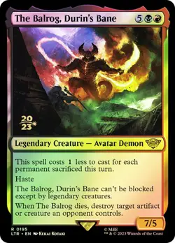 MTG THE BALROG, DURIN'S BANE FOIL The Lord of the Rings Prerelease NM - Image 1