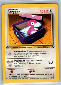 Porygon 48/82 Non Holo Team Rocket - Pokemon Card - NM - Image 1