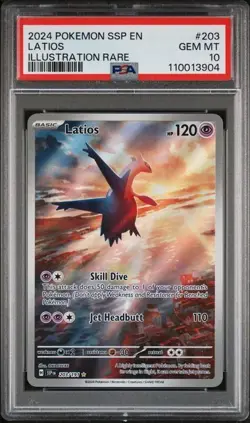 2024 POKEMON SSP EN-SURGING SPARKS ILLUSTRATION RARE #203 LATIOS PSA 10 - Image 1