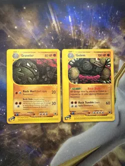 Golem 49 & Graveler 79/165 Expedition Rare - E-Reader WoTC Pokemon HP 2 Card Lot - Image 1