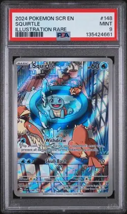 Squirtle 148/142 Illustration Rare Scr En-stellar Crown Pokemon PSA 9 - Image 1