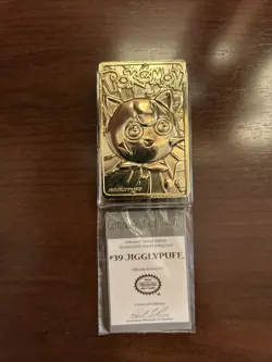 Jigglypuff Pokemon 23k Gold Plated Trading Card Burger King Promo 1999 Nintendo - Image 1