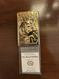Jigglypuff Pokemon 23k Gold Plated Trading Card Burger King Promo 1999 Nintendo - Image 3