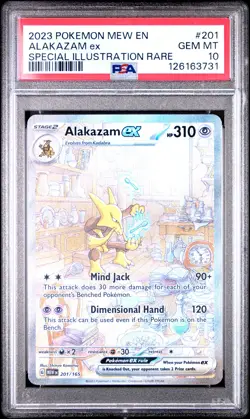 2023 POKEMON MEW EN-151 SPECIAL ILLUSTRATION RARE #201 ALAKAZAM EX PSA 10 - Image 1