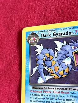 Dark Gyarados 8/82 Team Rocket Holo Rare Vintage WOTC Pokemon Card 1999 - Image 3