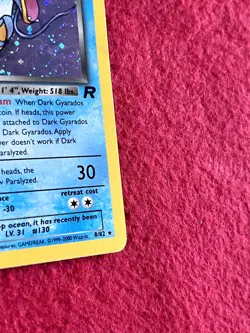 Dark Gyarados 8/82 Team Rocket Holo Rare Vintage WOTC Pokemon Card 1999 - Image 5