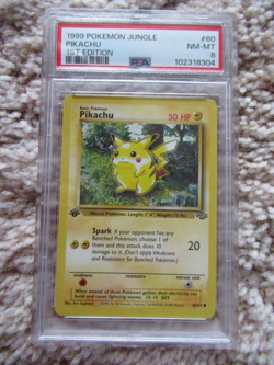 1999 POKEMON JUNGLE #60 PIKACHU FIRST EDITION PSA 8 - Image 1