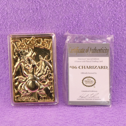 Pokemon 1999 23k Gold Plated Trading Card Burger King Promo COA - CHARIZARD #06 - Image 2