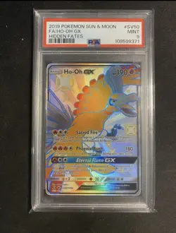 2019 Pokemon Sun & Moon Hidden Fates #SV50 Ho-Oh Gx PSA 9 - Image 1