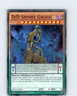 Yu-Gi-Oh TCG D/D Savant Galilei MP16-EN166 1st Edition Regular Common Card NM - Image 1