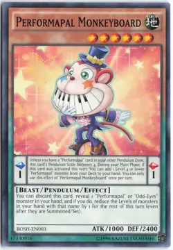Yugioh - Performapal Monkeyboard BOSH-EN003 Unlimited - Breakers of Shadow - Image 1