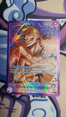 One Piece TCG-Doflamingo Leader Alt Art OP14-Azure Seas Seven English-NM - Image 4