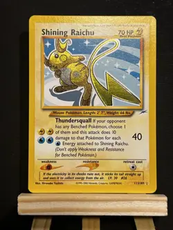 Pokemon TCG Shining Raichu Neo Destiny Holo Card 111/105 Secret Rare - Image 1