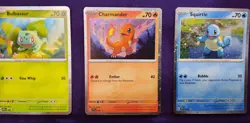 Pokemon TCG Charmander Bulbasaur Squritle 151 Scarlet & Violet Star Promo Cards - Image 1