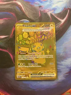 Pokemon TCG Prismatic Evolutions Pikachu EX Gold Hyper Rare Card 179/131 - Image 1