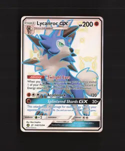 Lycanroc GX SV67/SV94 Hidden Fates Full Art Shiny Holo Rare Pokemon Card NM - Image 1
