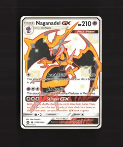 Naganadel GX SV63/SV94 Hidden Fates Full Art Shiny Holo Rare Pokemon Card NM - Image 1