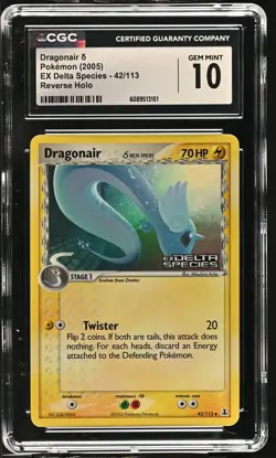 CGC 10 Dragonair EX Delta Species 42/113 Reverse Holo Stamped Pokemon Card - Image 1