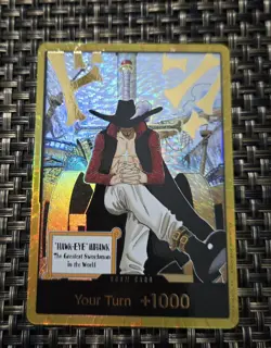 DON!! Card (Dracule Mihawk) (Gold) The Azure Sea's Seven Foil - Image 1