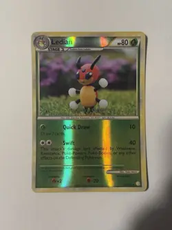 REVERSE Ledian 25/123 LP/VLP - Yuka Morii Clay HeartGold SoulSilver Pokemon Card - Image 2