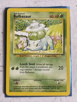 4TH PRINT BULBASAUR - 44/102 - Base Set - 4th Print - 1999-2000 - Pokemon Card - Image 1
