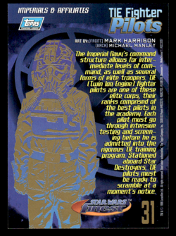 The Fighter Pilot 1996 Topps Star Wars Finest Gold Parallel Refractor Card #31 - Image 2