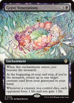x1 Grave Venerations - Extended Art R MTG Commander: Lorwyn Eclipsed M/NM, Engli - Image 1