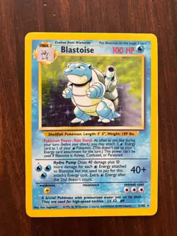 1999 Pokemon TCG Blastoise Red Dot Misprint Vintage Holo Rare NM-LP condition! - Image 1