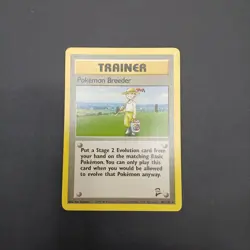 Pokemon Breeder 105/130 Base Set 2 Rare Trainer - Pokemon TCG - LP - Image 1