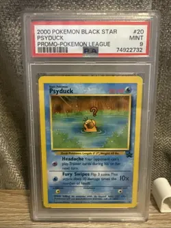 2000 POKEMON PROMO BLACK STAR POKEMON LEAGUE #20 PSYDUCK PSA 9 - Image 1