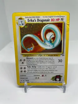 2000 Pokemon Gym Heroes Erika’s Dragonair Holo DMG - 4/132 - SWIRL - Image 1