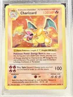 1999 Pokemon Game Shadowless #4 Charizard Holo PSA 3 - Image 2