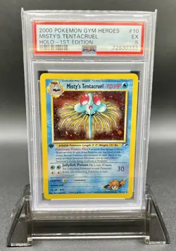 2000 Pokemon Gym Heroes Misty’s Tentacruel #10 1st Edition Holo PSA 5 - Image 1