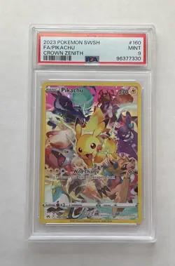 PSA 9 Pikachu 2023 POKEMON SWSH 160/159 Full Art Precious CROWN ZENITH #160 MINT - Image 1