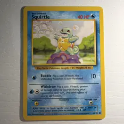 Squirtle 63/102 Base Set Unlimited 1999 Vintage Pokemon Common - LP - Image 1