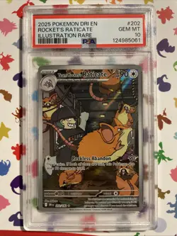 2025 POKEMON DRI EN DESTINED RIVALS 202 TEAM ROCKET'S RATICATE PSA 10 - Image 1