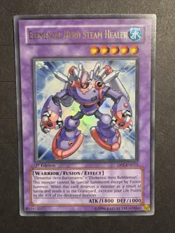 YUGIOH Elemental Hero Steam Healer DP1-EN013 Ultra Rare 1st Edition NM card - Image 1