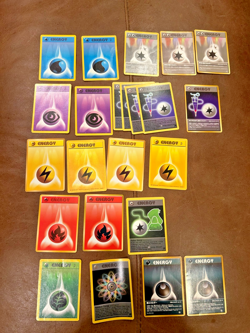 23 Pokemon Vintage Energy Mixed Lot Base Set Gym Heroes cards Double Rainbow - Image 1