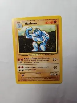Machoke 34/102 1st Edition Base Set Shadowless Pokemon Card Nice! - Image 1
