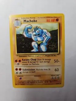 Machoke 34/102 1st Edition Base Set Shadowless Pokemon Card Nice! - Image 2