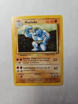 Machoke 34/102 1st Edition Base Set Shadowless Pokemon Card Nice! - Image 3