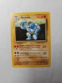Machoke 34/102 1st Edition Base Set Shadowless Pokemon Card Nice! - Image 4