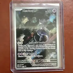 NM Mewtwo SVP 052 Scarlet Violet 151 Promo Illustration Rare Pokemon Card - Image 1