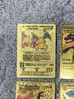 Set of 4 Charizard Gold Foil Fan Art Display Cards NM - Image 2